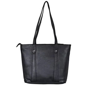 Classic Black Leather Handbag For Women