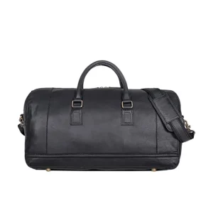 Fashion Forward Black Leather Luggage Bag