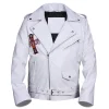 Areena Design <p>Show your streetwear style with the **Friends Vlone Red Leather Jacket** for men. This **red leather jacket** is a must-have for fans, offering **premium quality** and an iconic look. Grab this **Vlone Friends jacket** today!</p> Guns N Roses White Motorcycle Leather Jacket