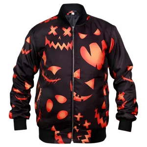 Halloween Pattern Pumpkins Bomber Jacket