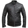 Areena Design <p>Dominate the road with this <strong>Men's Black Brando Diamond Design Motorcycle Leather Jacket</strong>. This genuine <strong>black leather biker jacket</strong> features a stylish diamond quilt pattern and offers rugged durability. Perfect for a classic <strong>slim fit men's motorcycle jacket</strong> look.</p> Men’s Black Distressed Leather Biker Motorcycle Jacket