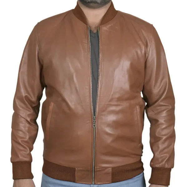 Men’s Bomber Biker Slim Fitted Style Leather Jacket