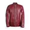 Areena Design Upgrade your winter look with this <strong>Men's Red Shearling Leather Jacket</strong>. This <strong>red leather jacket</strong> features a plush shearling lining for exceptional warmth. Perfect for a <strong>stylish men's winter biker coat</strong>. Men's Red Leather Jacket
