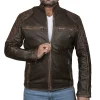 Areena Design <p>Get the vintage look with this <strong>Cafe Racer Brown Retro Style Biker Leather Jacket</strong>. This authentic <strong>men's brown leather moto jacket</strong> features a timeless design, perfect for <strong>motorcycle enthusiasts</strong> seeking <strong>distressed leather style</strong>.</p> Classic Biker Café Racer Leather Jacket For Men's