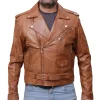 Areena Design <p>Step out in vintage style with the <strong>Infinity Retro Tan Leather Shirt Jacket</strong>. This <strong>men's tan leather shirt jacket</strong> offers a slim fit and <strong>casual retro style</strong>, perfect as a lightweight outer layer. Get this <strong>trucker leather jacket</strong> for a timeless look.</p> Infinity Men's Slim Fit Cross Zip Brando Leather Jacket