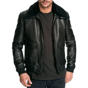 Men Air Force Leather Bomber Jacket