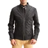 Areena Design <p>Upgrade your ride with the <strong>Men Black Slim Fit Biker Genuine Leather Jacket</strong>. This premium <strong>black leather motorcycle jacket for men</strong> features a sleek, slim fit. Perfect for the stylish biker looking for a <strong>durable genuine leather jacket</strong>.</p> Men-Black-Leather-Quilted-Jacket