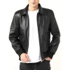 Areena Design <p>Stay warm in this **Men's Blue Sherpa Fleece Lined Leather Jean Jacket**. Perfect for winter, this **slim-fit men's blue leather jacket** offers ultimate comfort and style.</p> Men's Shirt Collar Black Leather Jacket