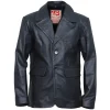 Areena Design <p>Get the classic look with this <strong>Men's Varsity Baseball Letterman Bomber Jacket</strong>. This <strong>brown fleece men's jacket</strong> is warm and features an authentic letterman style. Perfect for <strong>casual baseball fan apparel</strong> and a vintage bomber silhouette.</p> Men's Two Buttons Black Leather Blazer