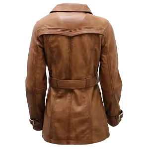 Tan Leather Trench Coat