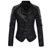 Areena Design <p>Turn heads with this **women's slim fit hooded red leather jacket**. A stylish and warm **genuine leather jacket for women** featuring a comfortable hood. Perfect for a chic biker look.</p> Women’s Punk Stylish Studded Leather Jacket