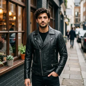 Men’s Cross Zip Brando Leather Jacket