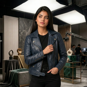 Women’s Classic Motorcycle Leather Jacket