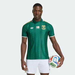 FIFA World Cup South Africa 2026 Away Jersey <p>Show your support for South Africa with the <strong>FIFA World Cup South Africa 2026 Away Jersey</strong>. Featuring South Africa’s vibrant away colors and official crest, this jersey offers a perfect combination of comfort and style. Crafted from high-quality materials, it’s the ideal choice for fans looking to cheer on South Africa with pride during the 2026 World Cup.</p>