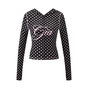 Blare Hoodie Black Polka Dot