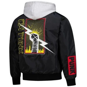 Areena Design <p>CM Punk Hooded Bomber Jacket delivers standout outerwear style with a bold profile, comfortable layering feel, and statement details inspired by sport, streetwear, and collector fashion.</p> CM Punk Hooded Bomber Jacket <p>CM Punk Hooded Bomber Jacket delivers standout outerwear style with a bold profile, comfortable layering feel, and statement details inspired by sport, streetwear, and collector fashion.</p>