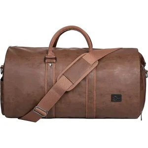 Carry on Garment Duffel Leather Bag for Men Women
