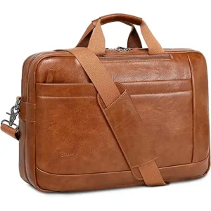 Faux Leather Messenger Bag for Men