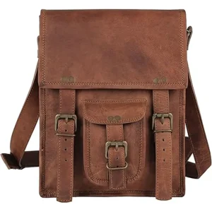 Leather Crossbody Bag Messenger Satchel Tablet Bag