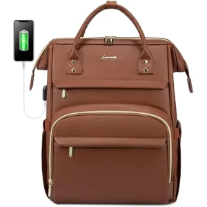 Leather Laptop Backpack Travel Nurse Teacher Computer Bag