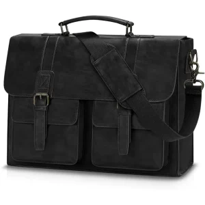 Leather Messenger Bag Computer Satchel for Work Office