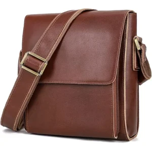 Leather Messenger Crossbody Shoulder Bag for Work Business