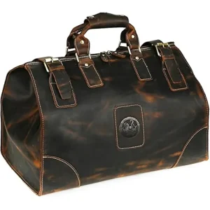 Leather Travel Luggage Tote Duffle Gym Suitcase Weekender Overnight Bag