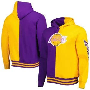 Los Angeles Lakers Mitchell & Ness Hardwood Classics Split Pullover Hoodie