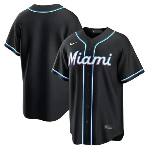 MLB Mens Miami Marlins Nike Black Out Jersey