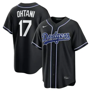 MLB Mens LA Shohei Ohtani Nike Black Out Jersey