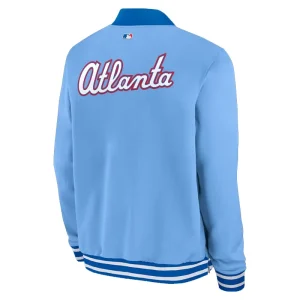 Mens Atlanta Braves Nike Light Blue Full-Zip Bomber Jacket <p>Mens Atlanta Braves Nike Light Blue Full-Zip Bomber Jacket delivers Atlanta Braves-inspired style, light blue colorway, everyday comfort in a versatile full-zip bomber jacket built for men fans, training days, and casual wear.</p>