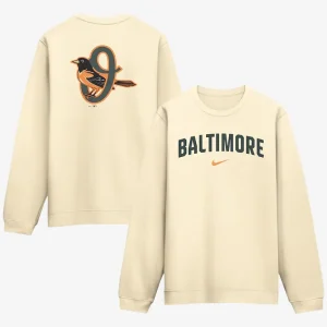 Mens Baltimore Orioles Nike Cream 2026 City Connect Club 2-Hit Sweatshirt