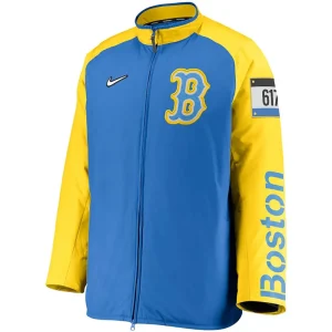 Mens Boston Red Sox Nike Light Blue Baseball Dugout Full-Zip Jacket