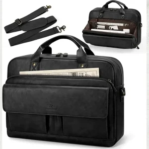 Mens Laptop Bag PU Leather Messenger Bag