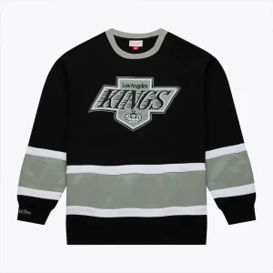 Mens Los Angeles Kings Mitchell & Ness Satin Insert Fleece Crew