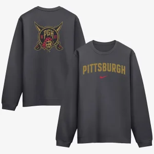 Mens Pittsburgh Pirates Nike Anthracite 2026 City Connect Club 2-Hit Sweatshirt