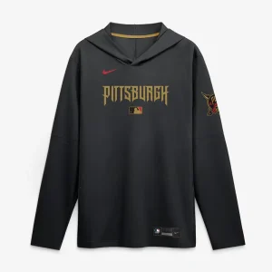 Mens Pittsburgh Pirates Nike Black 2026 City Connect Dri-FIT Long Sleeve Hooded T-Shirt