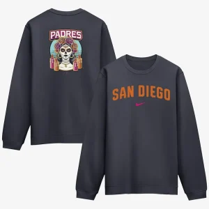 Mens San Diego Padres Nike Obsidian 2026 City Connect Club 2-Hit Sweatshirt