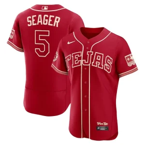Mens Texas Rangers Corey Seager Nike Red Patch Jersey