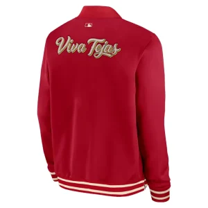 Areena Design <p>Mens Texas Rangers Nike Red Full-Zip Bomber Jacket delivers Texas Rangers-inspired style, red colorway, everyday comfort in a versatile full-zip bomber jacket built for men fans, training days, and casual wear.</p> Mens Texas Rangers Nike Red Full-Zip Bomber Jacket <p>Mens Texas Rangers Nike Red Full-Zip Bomber Jacket delivers Texas Rangers-inspired style, red colorway, everyday comfort in a versatile full-zip bomber jacket built for men fans, training days, and casual wear.</p>