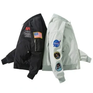 Areena Design <p><strong>NASA Jacket</strong>: A stylish jacket featuring the NASA logo and space mission patches, perfect for fans of space exploration.</p> Nasa Jacket <p><strong>NASA Jacket</strong>: A stylish jacket featuring the NASA logo and space mission patches, perfect for fans of space exploration.</p>