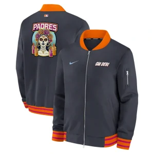 Nike Mens Obsidian San Diego Padres 2026 City Connect Bomber Jacket