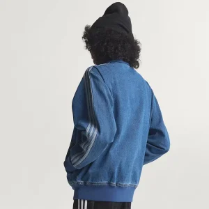 Adidas Adicolor Denim Men Firebird Track Top An Adidas Adicolor denim men Firebird track top with bold denim look and relaxed comfortable fit.