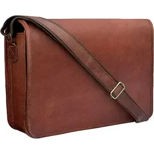 Vintage Crossbody Full Grain Leather Laptop Messenger Bag