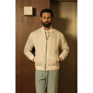 White Bomber Jacket <p>White bomber jacket with a crisp modern look and lightweight casual appeal. A fresh outer layer for clean streetwear-inspired styling.</p>