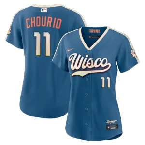 Areena Design Womens Milwaukee Brewers Jackson Chourio Nike Jersey