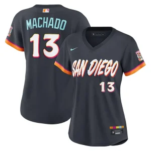 Areena Design Womens San Diego Padres Manny Machado Nike Obsidian Stadium Jersey