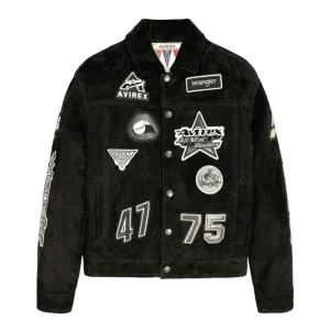 AVIREX X WRANGLER SUEDE TRUCKER JACKET