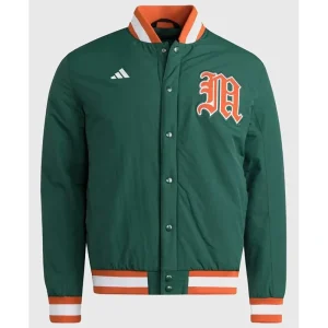 Adidas Miami Hurricanes Dugout Green Jacket