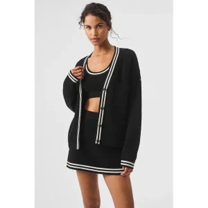 Alo Yoga Alo Tennis Club Sweater Knit Cardigan Top